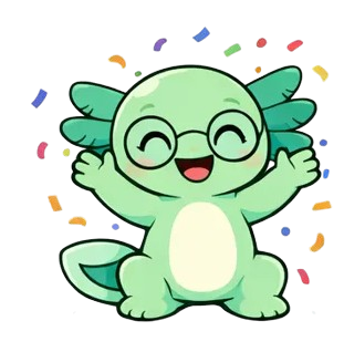 Der Lernolotl freut sich